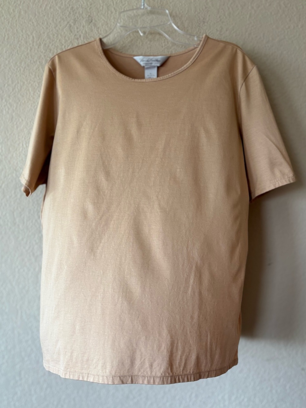 Brooks Brothers 100% Cotton Short-Sleeve Top XL Beige